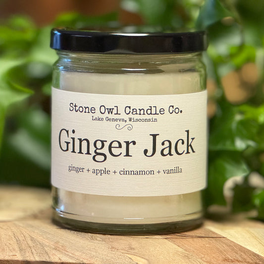 Stone owl candles ginger jack candle