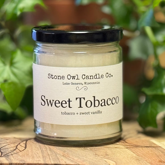 Stone owl candles sweet tobacco candle