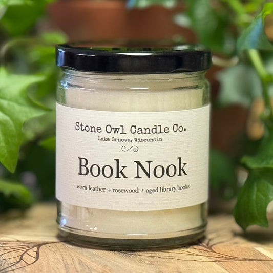 Stone owl candles book book candle