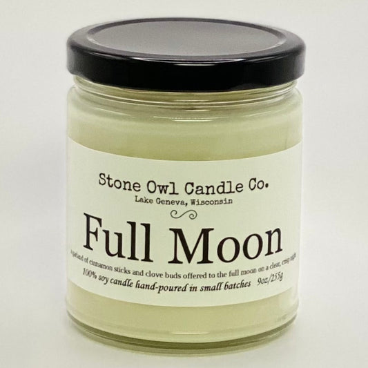 Stone Owl Candle Co. Full Moon Scent: a garland of cinnamon sticks and clove buds offered to the full moon on a clear, crisp night